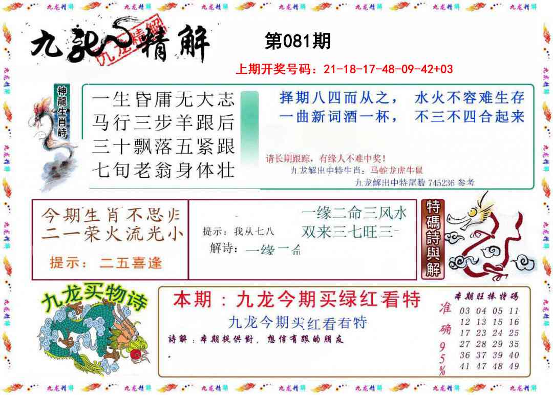 081期九龙精解[图]